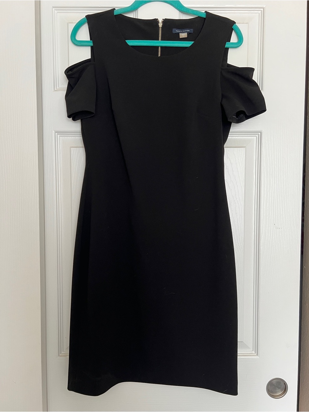 Tommy Hilfiger Black Cold-Shoulder Mini Dress